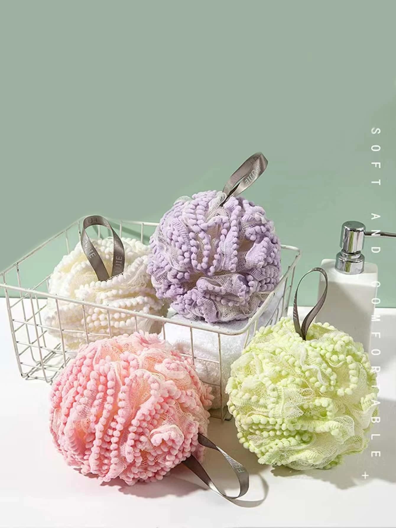 B-LADY Super Soft Colorful Shower Loofah Sponge - Exfoliating Body Scrubber for Men & Women - Pack of 2 - Gentle Skin Cleansing & Full Lather - Perfect for Daily Shower, Spa & Bath Time Relaxation