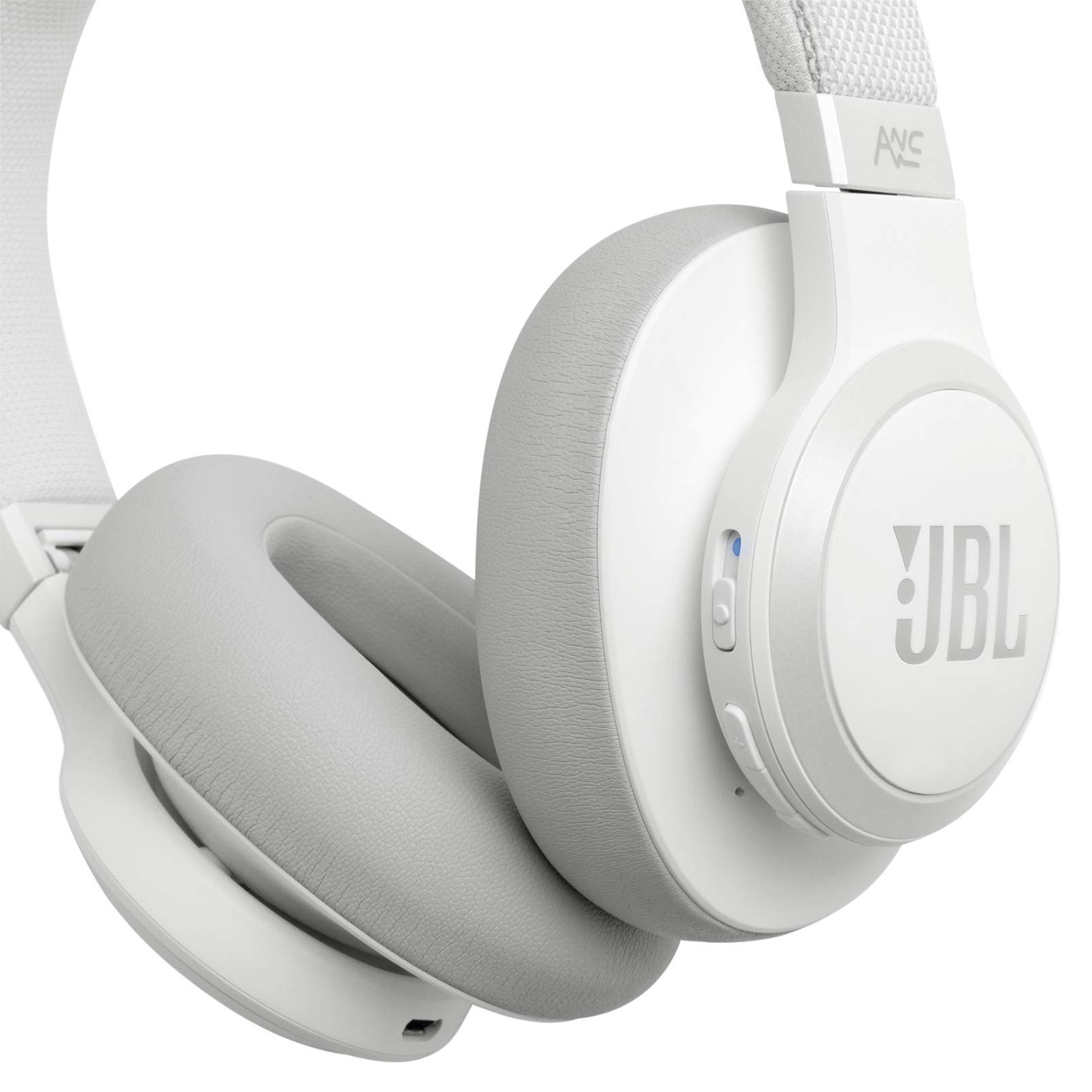 JBL Live 650BTNC Wireless Bluetooth Headphones with Active Noise Cancelling (ANC), 30-Hour Battery, Comfortable Over-Ear Design - White (Renewed) - Perfect for Travel, Work & Music Lovers