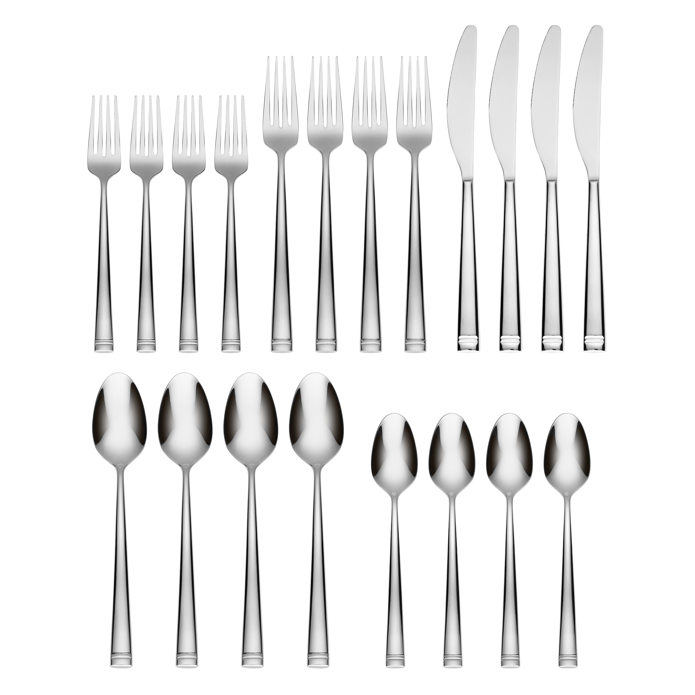 Kingsland Mirror 20-Piece Stainless Steel Flatware Set - Elegant Silverware for Dining, Entertaining & Wedding Gifts