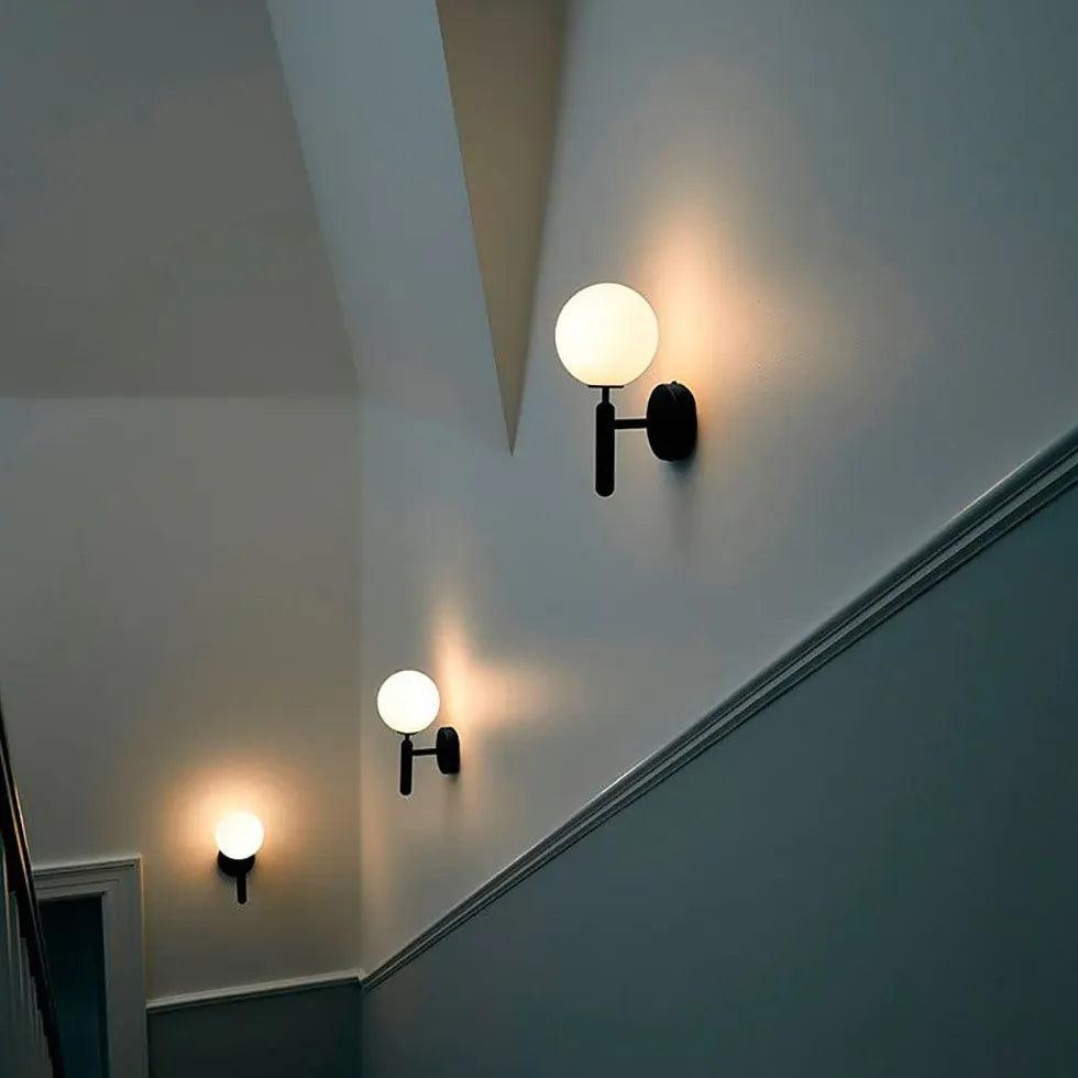 Opalescent Glass Globe Modern Wall Lights - Elegant Home Decor for Living Room, Bedroom & Hallway Lighting