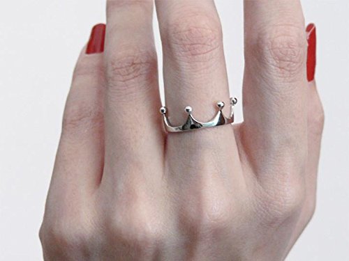 SOVATS Crown Tiara Princess Ring for Women - 925 Sterling Silver Rhodium Plated Royal Jewelry, Dainty Promise Band, Elegant Gift for Her | Perfect for Weddings, Prom, Parties & Special Occasions