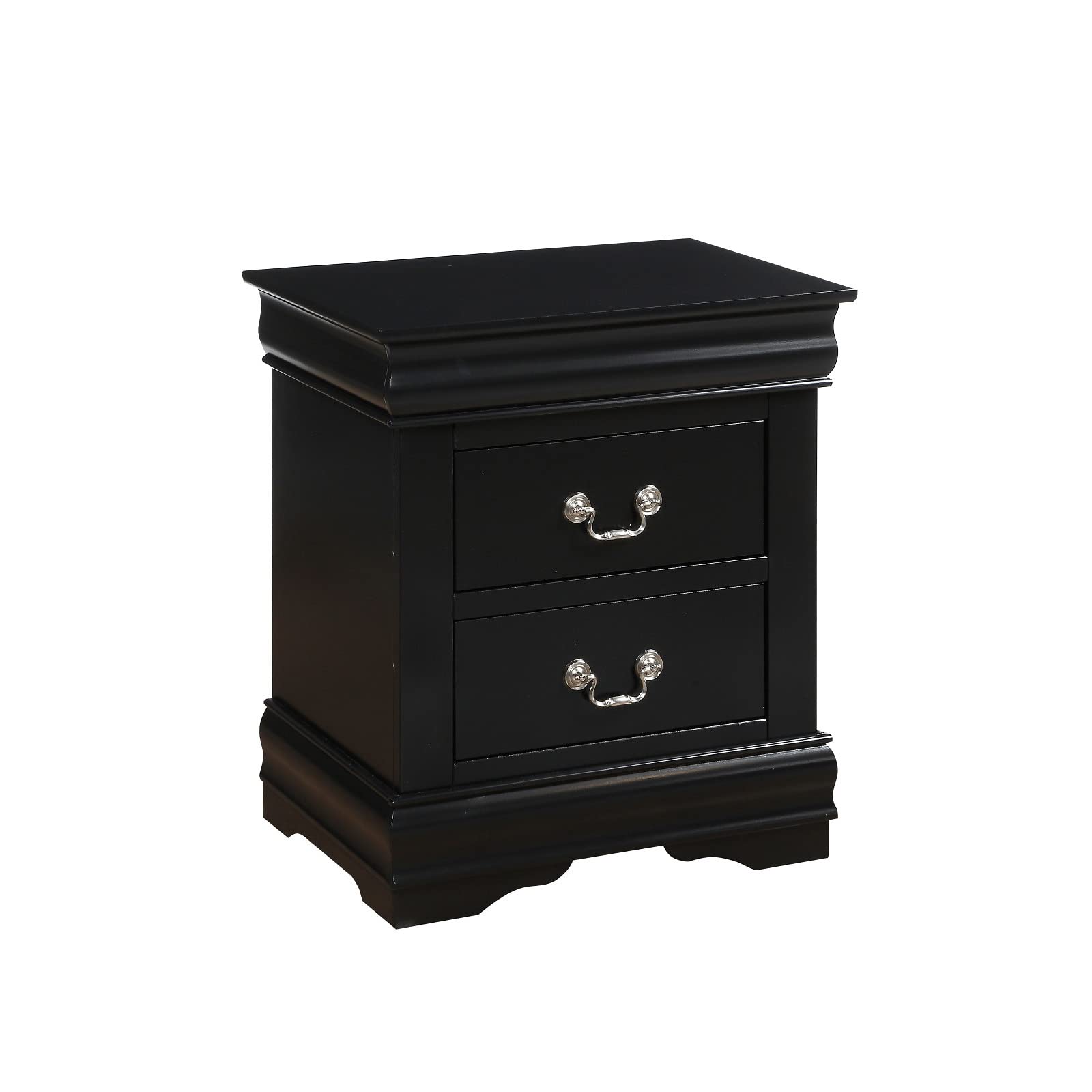Simple Relax 2-Drawer Nightstand in Black - Modern Bedside Table for Bedroom, Living Room & Office - Perfect for Storage & Organization