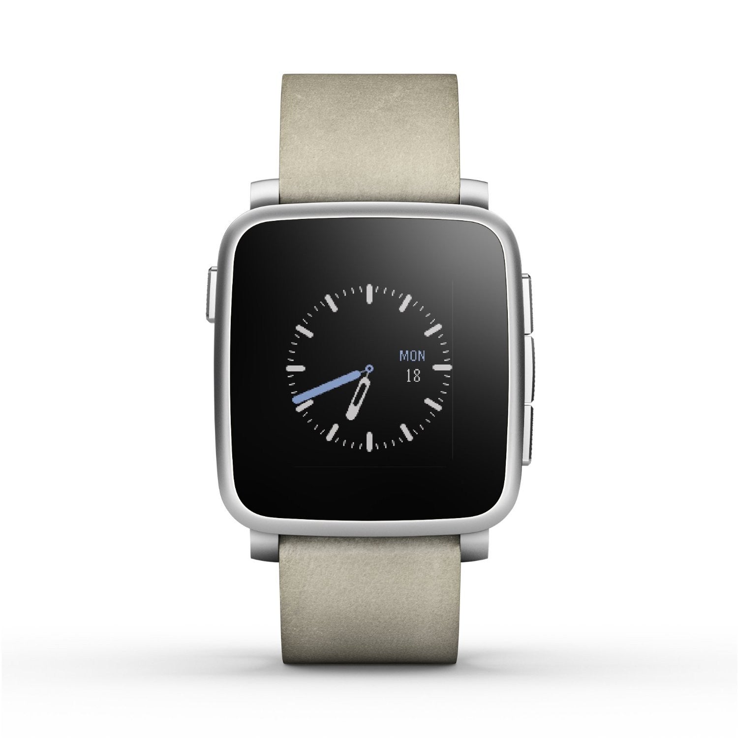 Pebble Time Steel Smartwatch - Compatible with Apple iPhone & Android Phones - Fitness Tracking, Notifications, Waterproof for Running, Swimming & Daily Use