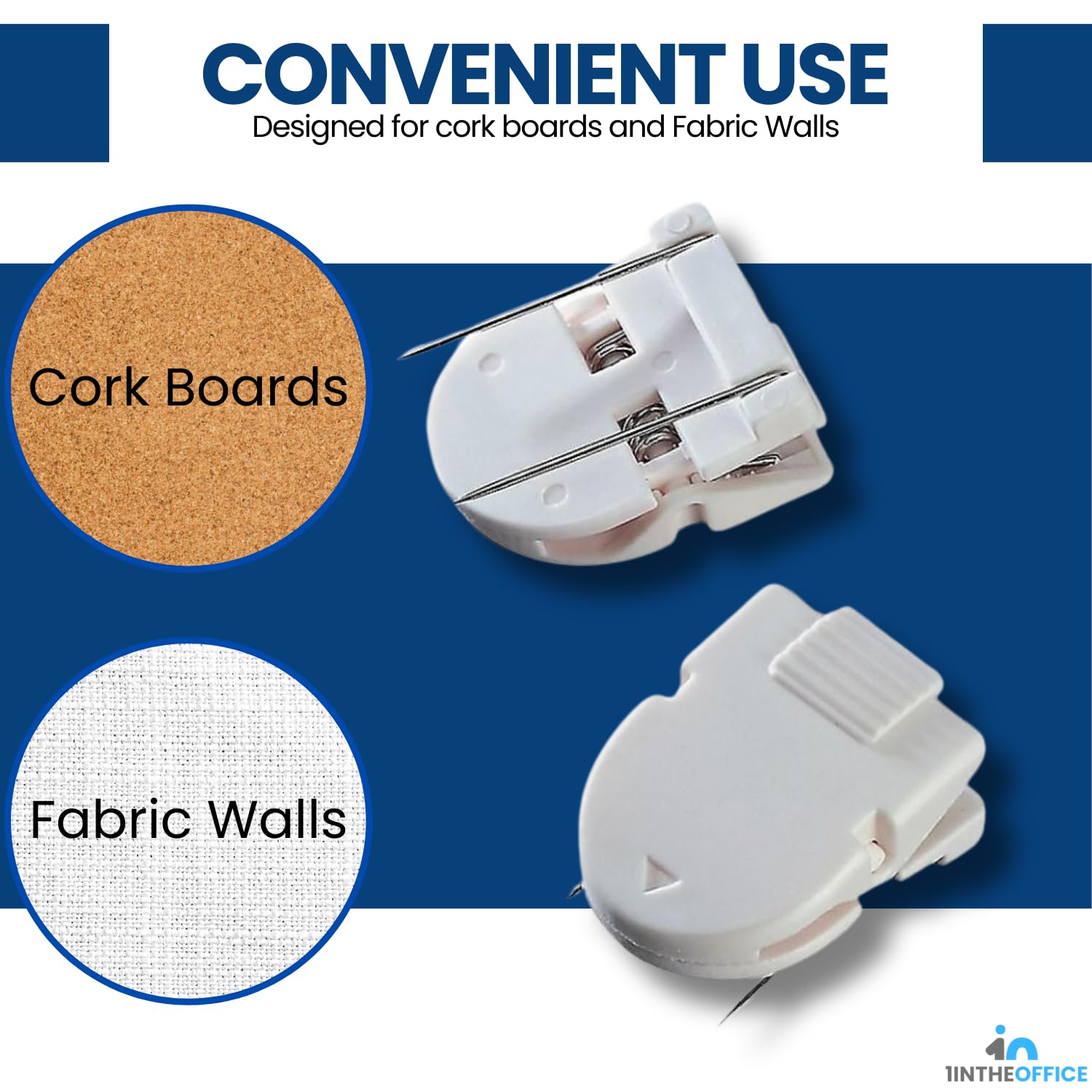 1InTheOffice Cubicle Clips for Fabric Walls - 20 Pack White Office Organizer Clips - Perfect for Hanging Photos, Notes & Decor in Workspaces