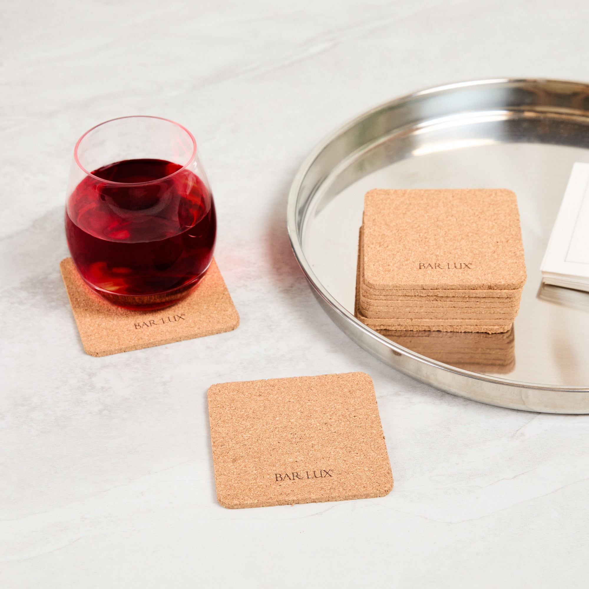 Premium Square Cork Coasters Set - 3.5