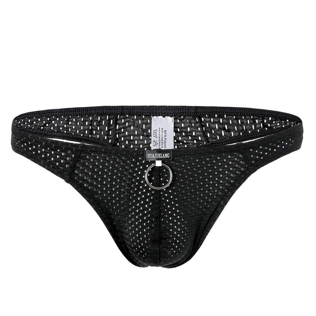 QTOCIO Men's Thong Underwear - Sexy Mesh See-Through Briefs, Soft & Breathable Low Rise G-String Bikini Panties for Comfort & Style - Perfect for Daily Wear, Workout, and Intimate Moments