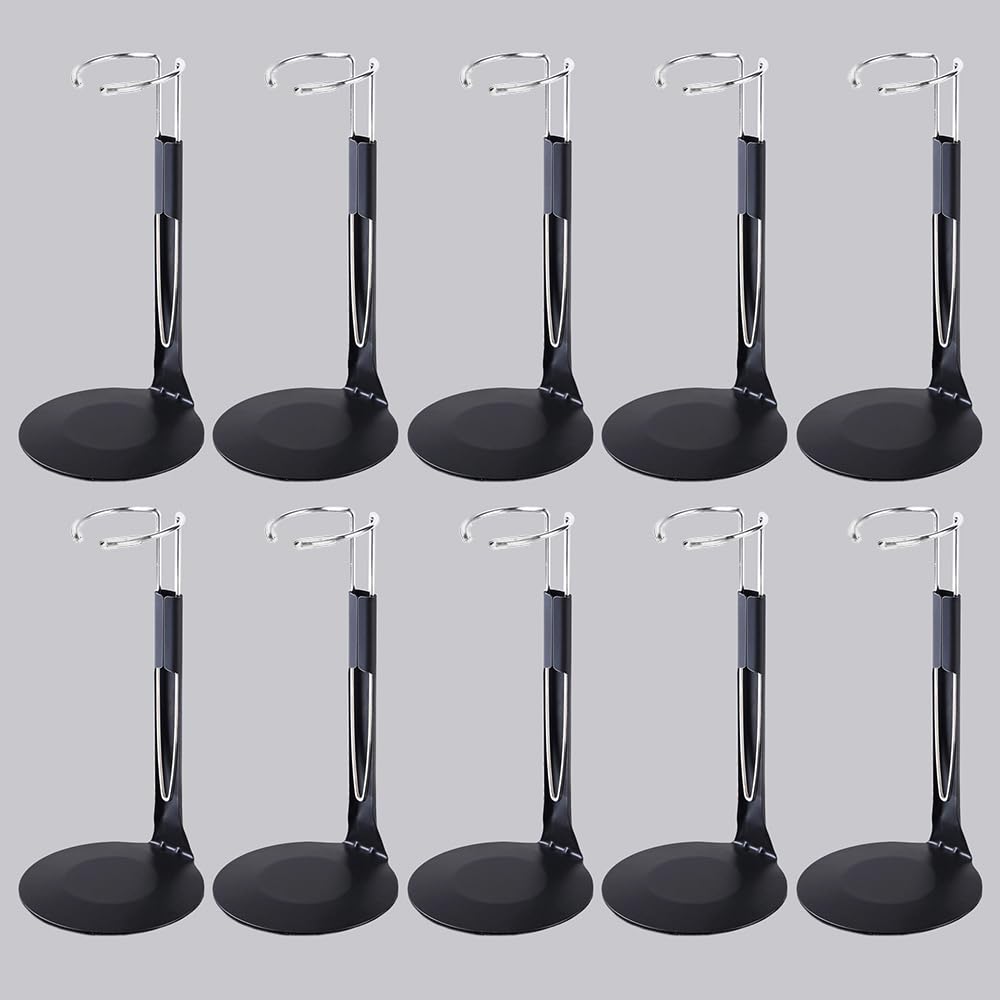 UCanaan 10-Pack Black Doll Stands for 8