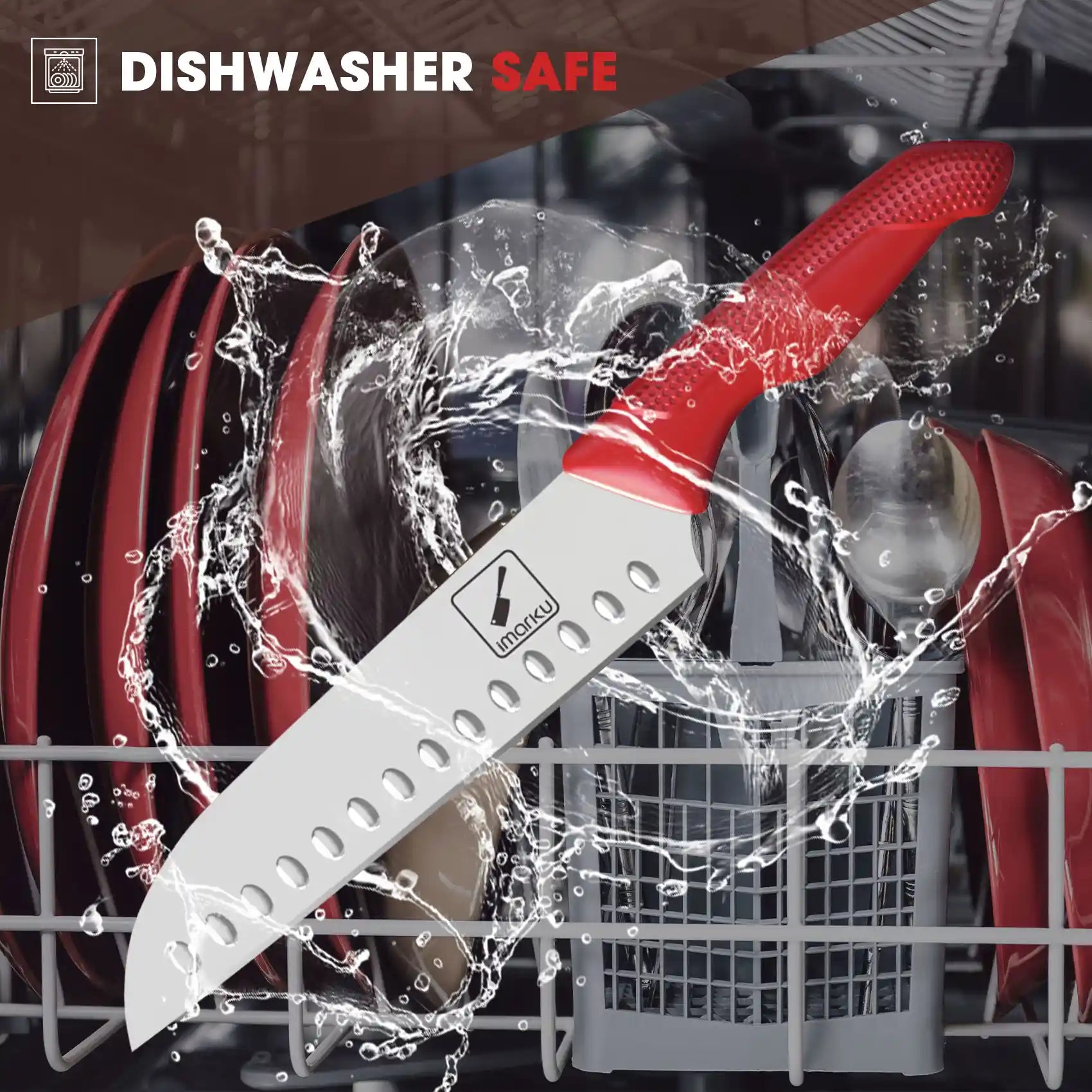 Premium 6-Piece Red Knife Set with Sharp Stainless Steel Blades & Ergonomic PP Handles - Perfect for Kitchen, Camping, BBQ, and Outdoor Cooking