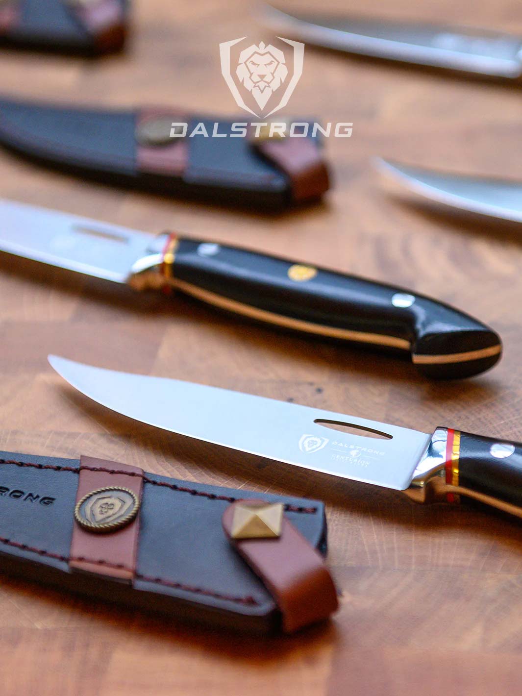 Premium Dalstrong Steak Knife Set - 4 Piece with 5 Blade Centurion Series - High-Quality Stainless Steel Knives for Perfect Steak Cutting - Ideal for Home Kitchens, BBQ Parties & Fine Dining