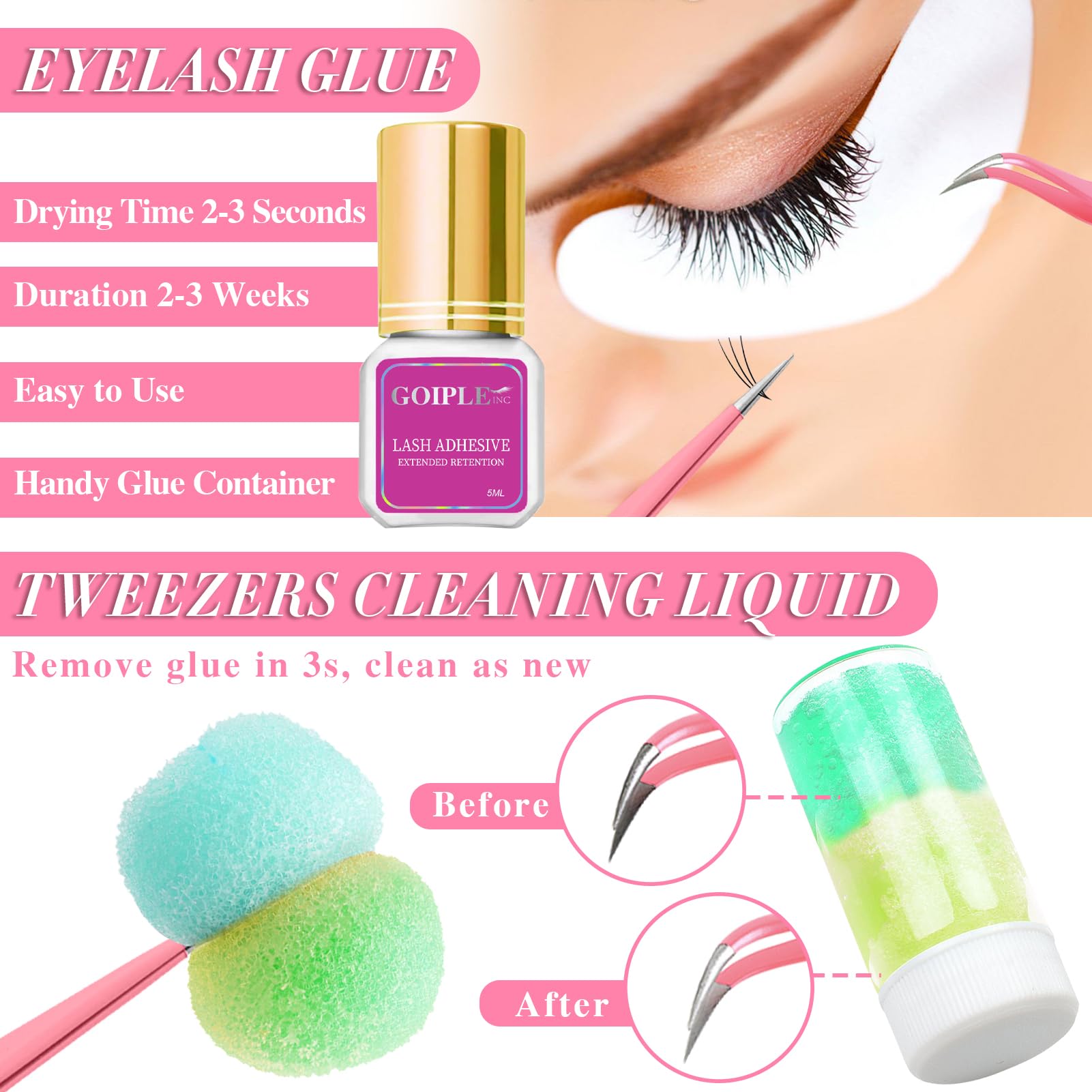 Professional Eyelash Extension Kit for Beginners - Complete Training Set with Mannequin Head & Lash Shampoo - Perfect for Salon Practice, Makeup Artists & DIY Lash Training at Home
