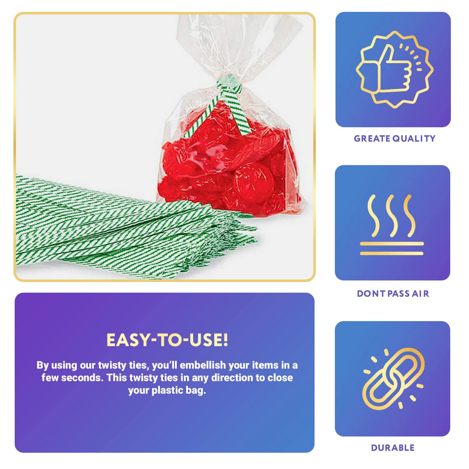 24000 Pack 4-Inch Green & White Metallic Twist Ties for Bags - Reusable Plastic-Coated Bread Ties, Heavy-Duty Twisty Ties for Treat Bags, Gift Wrapping & Food Packaging (Perfect for Bakeries, Cafes & Home Use)