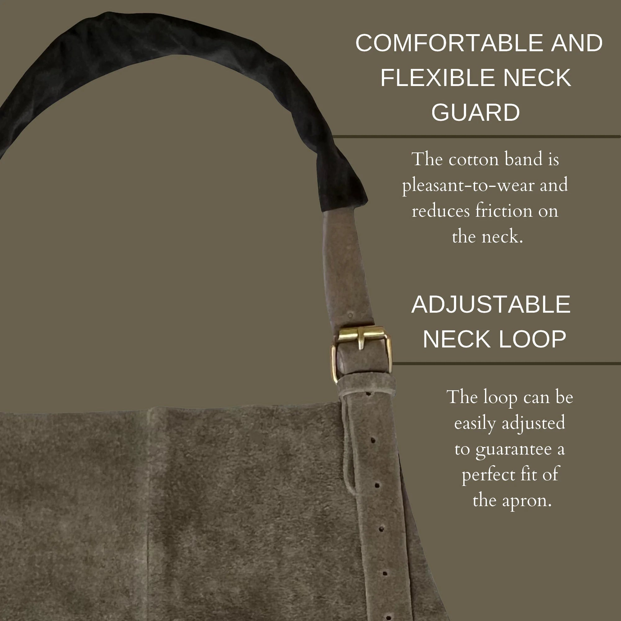 Premium Kuche Leather BBQ Grill & Woodworking Apron - Heavy Duty, Adjustable, Gray - Perfect for Cooking, Grilling, DIY Projects & Workshop Use