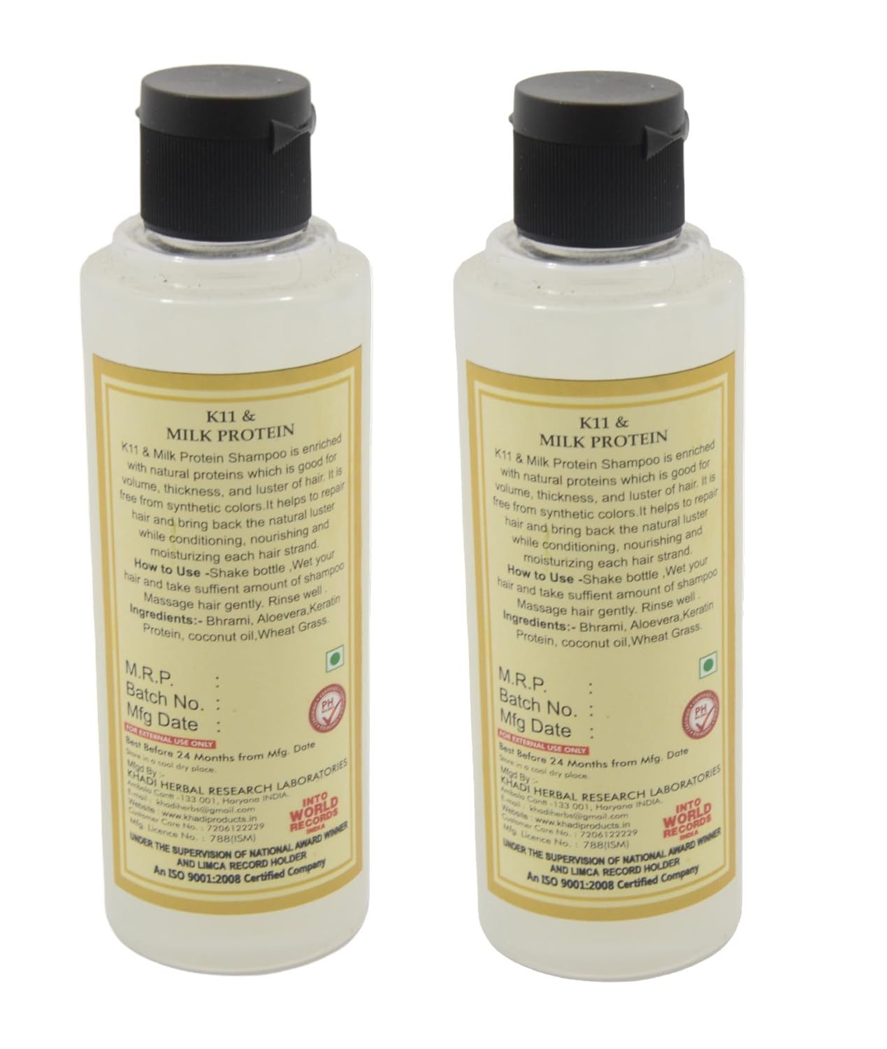 Khadi Natural K11 & Milk Protein Shampoo 210ml - Organic Hair Cleanser for Strong, Healthy Hair - Ayurvedic Herbal Shampoo for Dry, Damaged Hair - Natural Haircare Duo Pack (K11 + Milk Protein) | Perfect for Daily Hair Nourishment & Scalp Care