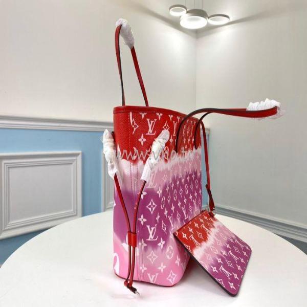 Authentic Louis Vuitton Escale Neverfull MM Tote Bag in Rouge - Stylish Designer Handbag for Women, Perfect for Work, Travel & Everyday Use
