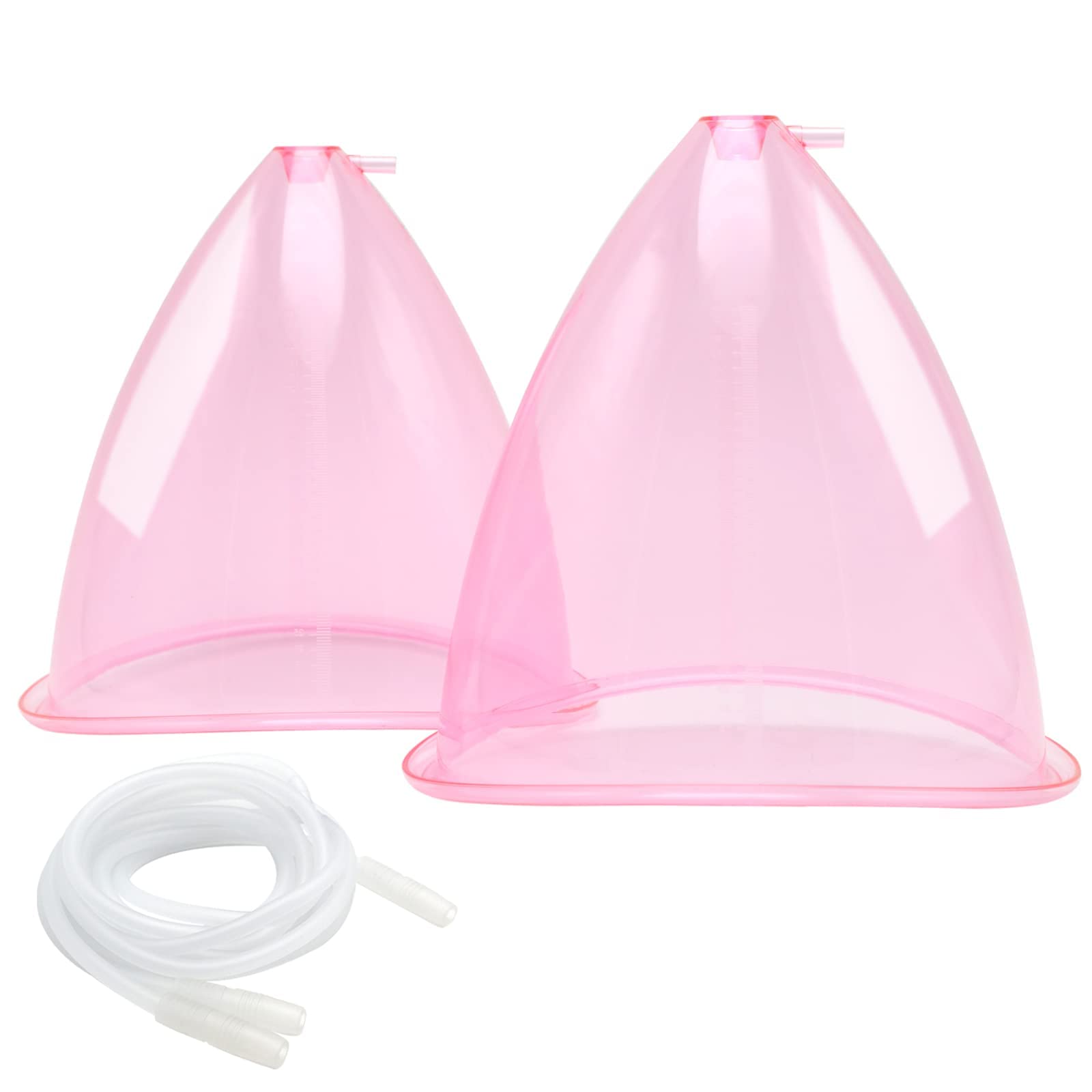 WeiWei XL Butt Suction Cups 180ml - Vacuum Therapy Cupping Set for Butt Lifting & Body Massage with Y-Hose (Pink, 1 Pair) - Perfect for Home Spa, Professional Massage Therapy & Body Contouring Treatments