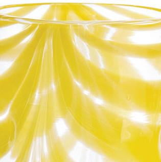 Aria Glasses - Set of 6 Yellow Swirl Drinking Glasses for Cocktails, Juice & Iced Tea | Elegant Barware for Home, Restaurants & Parties