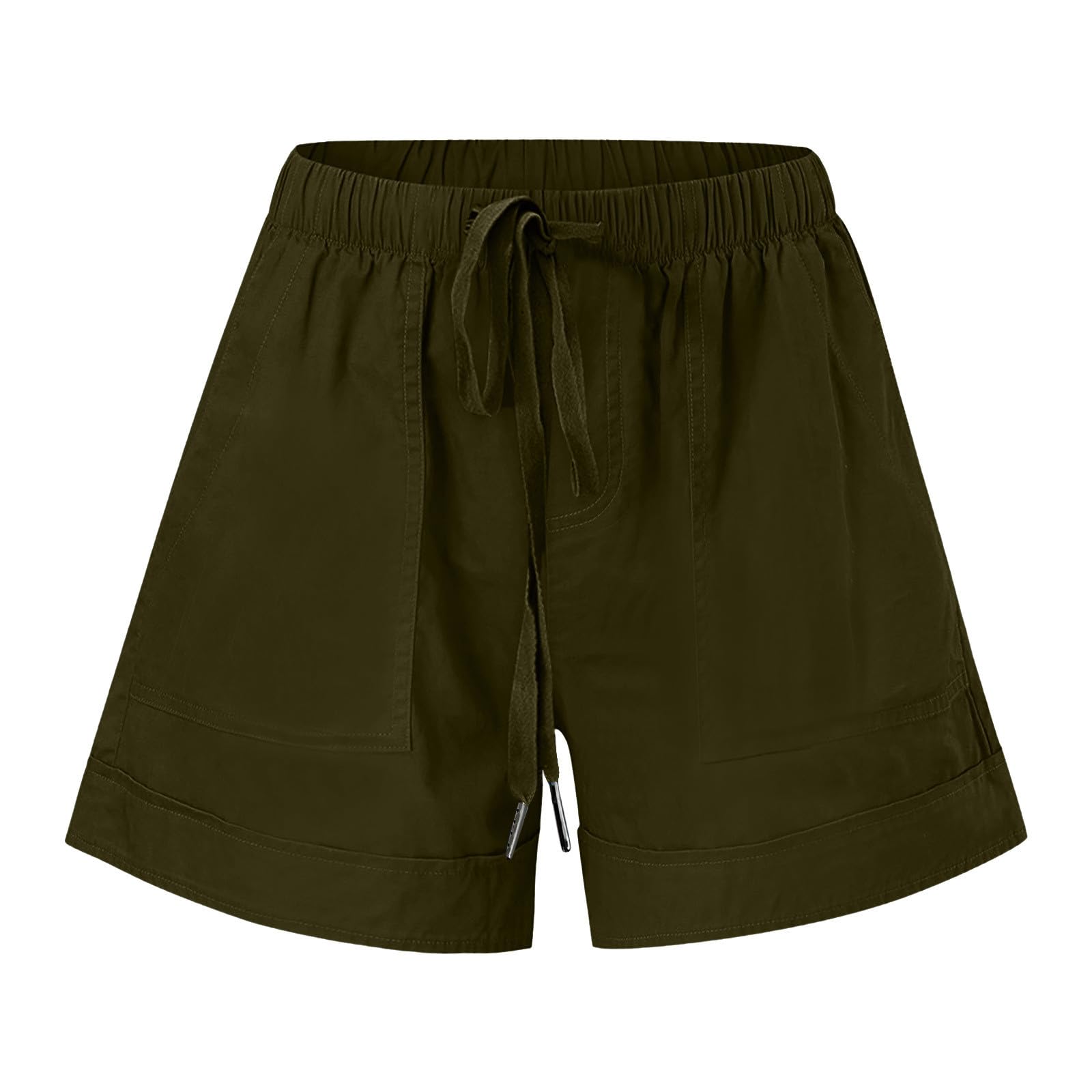 Women's Casual Beach Shorts with Elastic Waist & Pockets - 2024 Summer Trendy Drawstring Vacation Shorts for Women | Perfect for Beach Outings, Pool Parties & Summer Travel