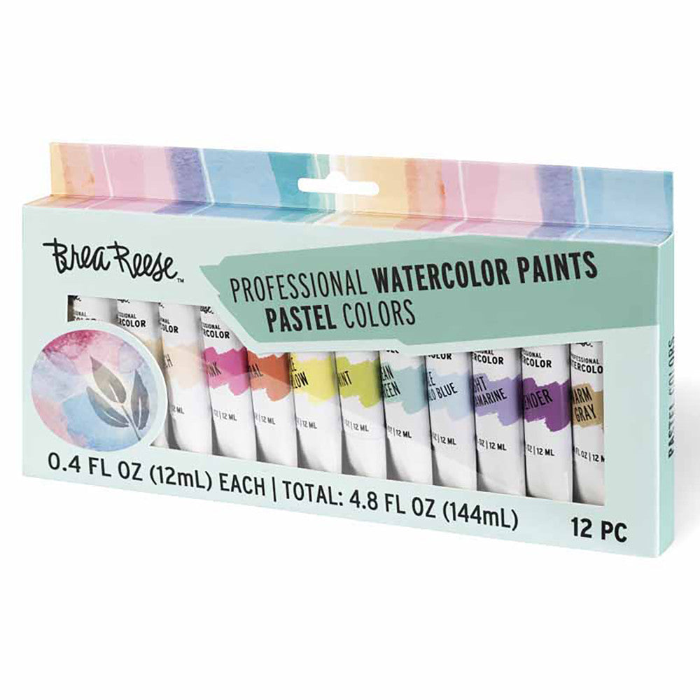 Brea Reese Professional Pastel Watercolor Set - 12 Vibrant Tubes for Artists, Painting & DIY Crafts | Perfect for Watercolor Techniques, Sketching & Mixed Media Art Projects