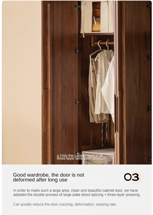 Solid Black Walnut Wood Large Wardrobe - Spacious Closet Organizer for Bedroom, Walk-in Closet & Master Suite Storage