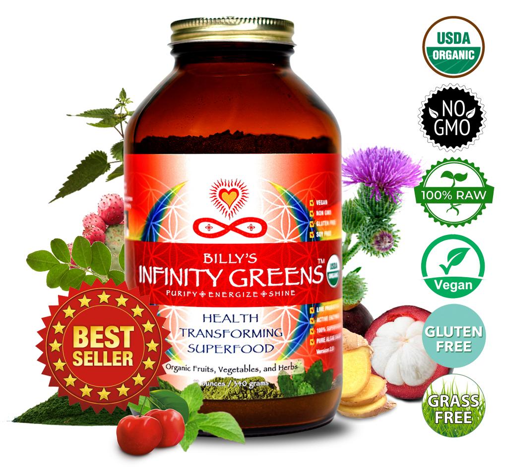 Organic Superfood Powder - Infinity Greens | Antioxidant-Rich Greens Blend for Detox & Energy Boost | Perfect for Smoothies, Juices & Healthy Lifestyles