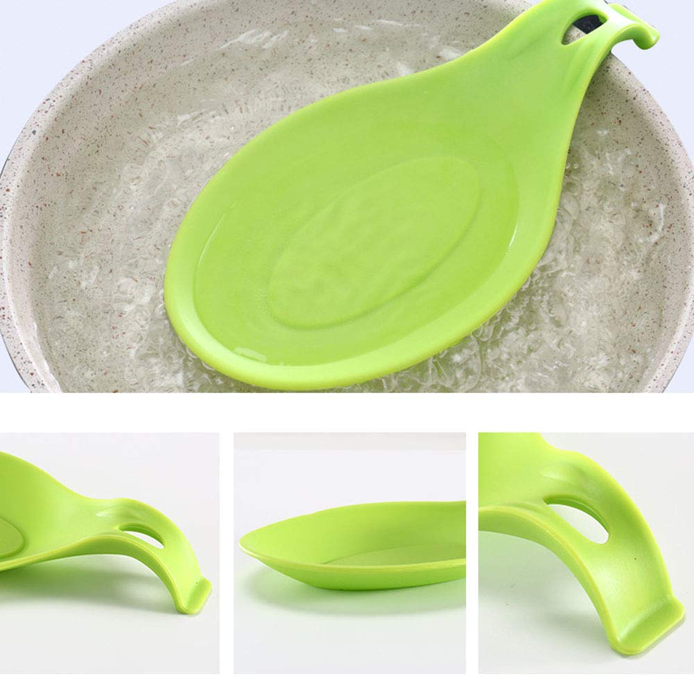 CANDeal Large Heat-Resistant Silicone Spoon Rest Set - 6 Colorful Non-Slip Kitchen Utensil Holders for Cooking, Baking & Serving - Perfect for Stovetop, Countertop & Dining Table Use