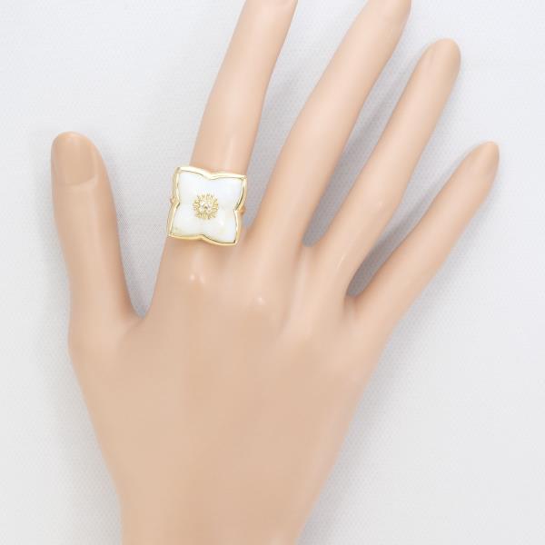 18K Yellow Gold Shell Diamond Ring for Women - Elegant Handmade Jewelry Gift for Anniversary, Engagement, Wedding & Special Occasions