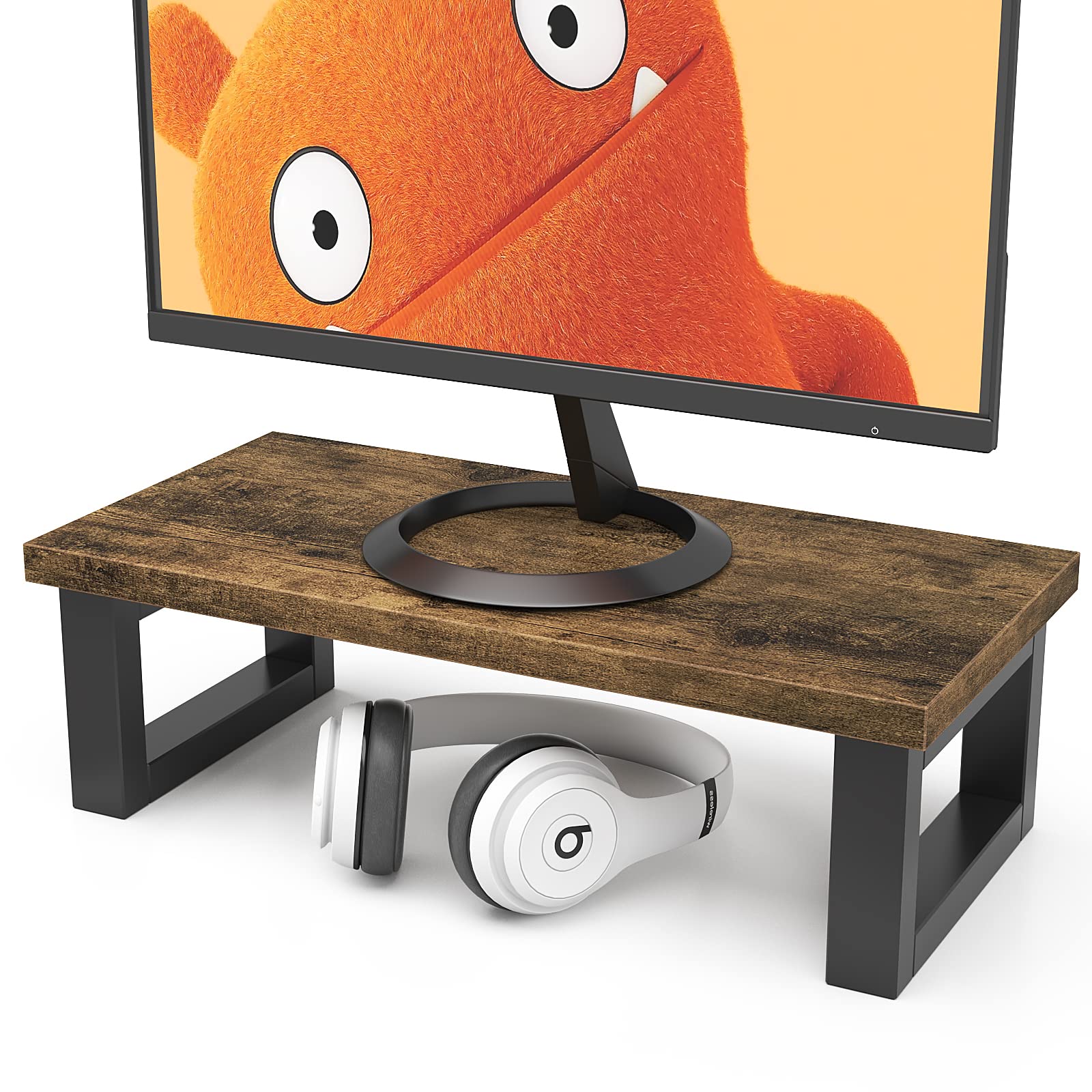 WESTREE Adjustable Monitor Stand Riser for Desk - Ergonomic Computer Monitor Shelf with Storage Space, Laptop Stand for Home & Office Workspace - Perfect for Dual Monitor Setup and Desk Organization