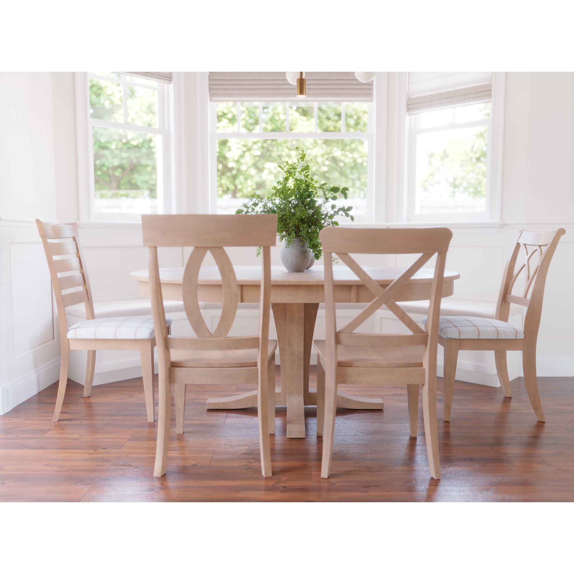 Kirkland III Oval Back Upholstered Chair - Comfortable Dining Room Chair with Padded Seat & Sturdy Wood Frame - Perfect for Kitchen, Dining Room, or Home Office