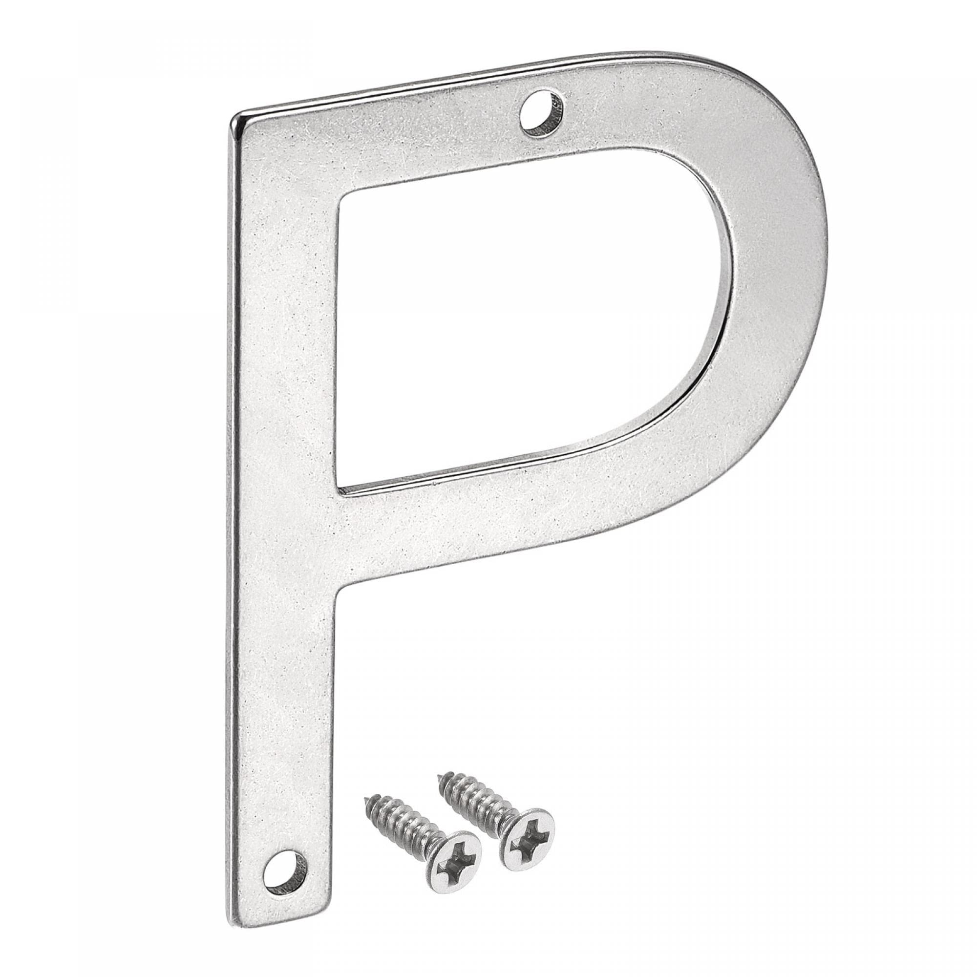 uxcell 2.76 Inch Stainless Steel Letter P - Polished Mailbox, Hotel & Door Address Sign for Home & Business (Perfect for Address Marking, House Numbering & Property Identification)