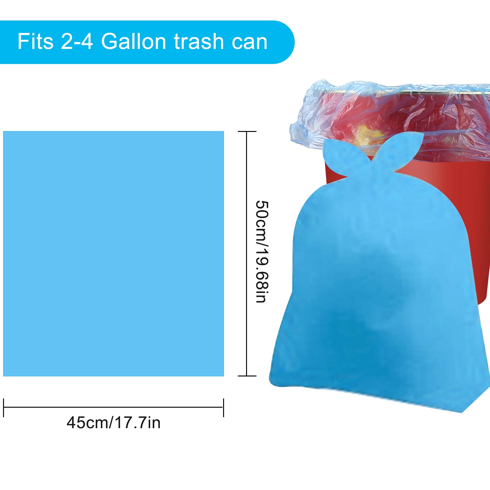 4 Gallon Small Trash Bags - Bathroom & Office Garbage Bags (4 Rolls, Colored) | Perfect for Bathroom Trash Cans, Office Waste Bins & Small Spaces