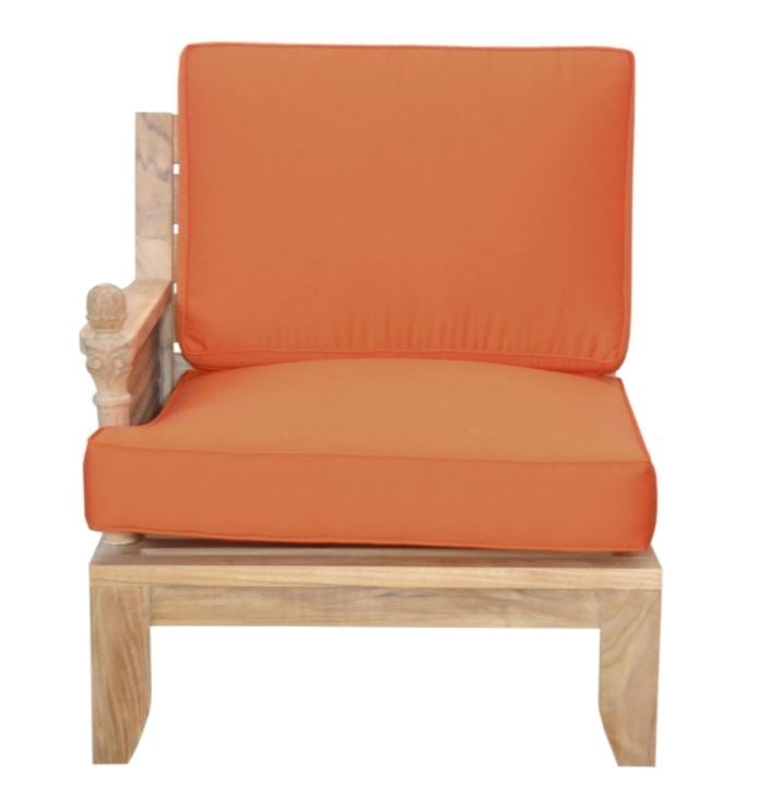 Anderson Teak Luxe Right Modular DS 502 - Premium Outdoor Sectional Sofa Set for Patio, Garden & Poolside - Weather-Resistant Teak Wood Furniture with Cushions
