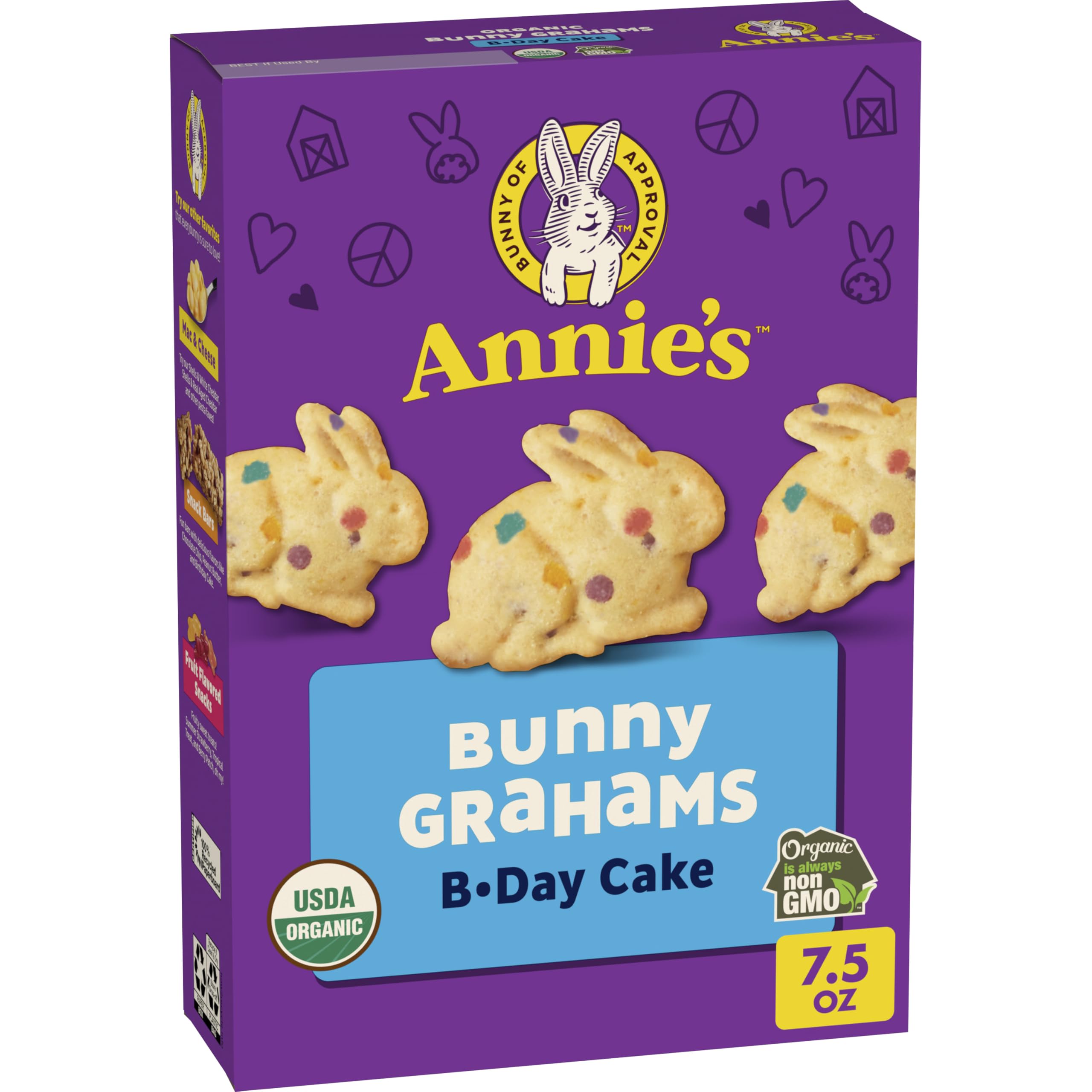 Annie's Organic Birthday Cake Bunny Grahams - Healthy Kids Snacks, 7.5 oz Box - Perfect for Birthday Parties, School Lunches & After-School Treats