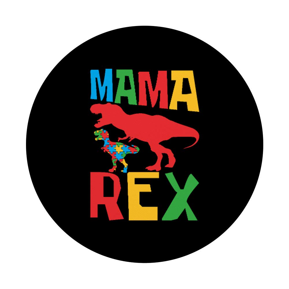 Autism Awareness PopSocket Grip - Mama Rex Dinosaur Puzzle Design, Swappable Phone & Tablet Accessory for Autism Moms, Perfect for Daily Use & Travel