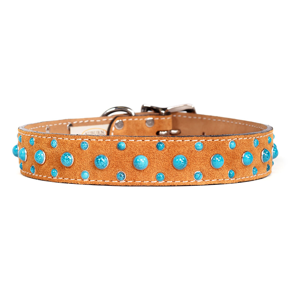 Turquoise Cabochon Collar Necklace - Genuine Stone on Tan Suede Cord for Boho & Western Fashion | Perfect for Layering, Festivals & Casual Wear