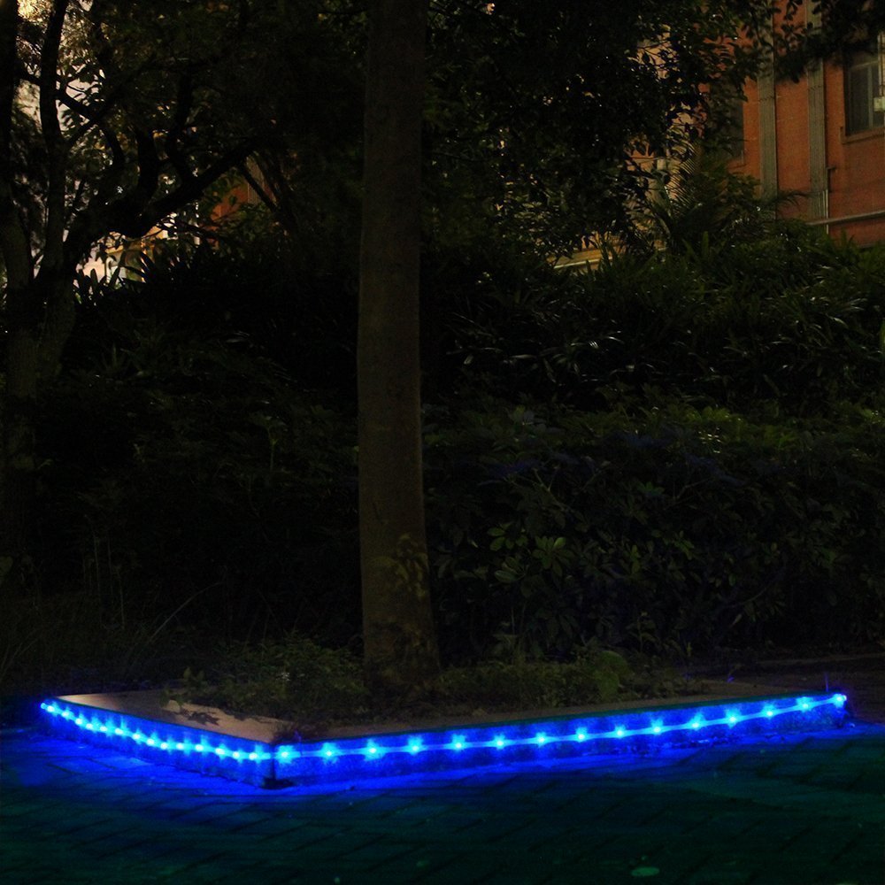 100LED Solar Rope Lights - 39ft/12M Waterproof Outdoor String Lights with Copper Wire for Garden, Yard, Fence, Pathway, Stairs, Patio & Backyard Decor (Blue) - Perfect for Landscape Lighting, Evening Ambiance & Holiday Decorations