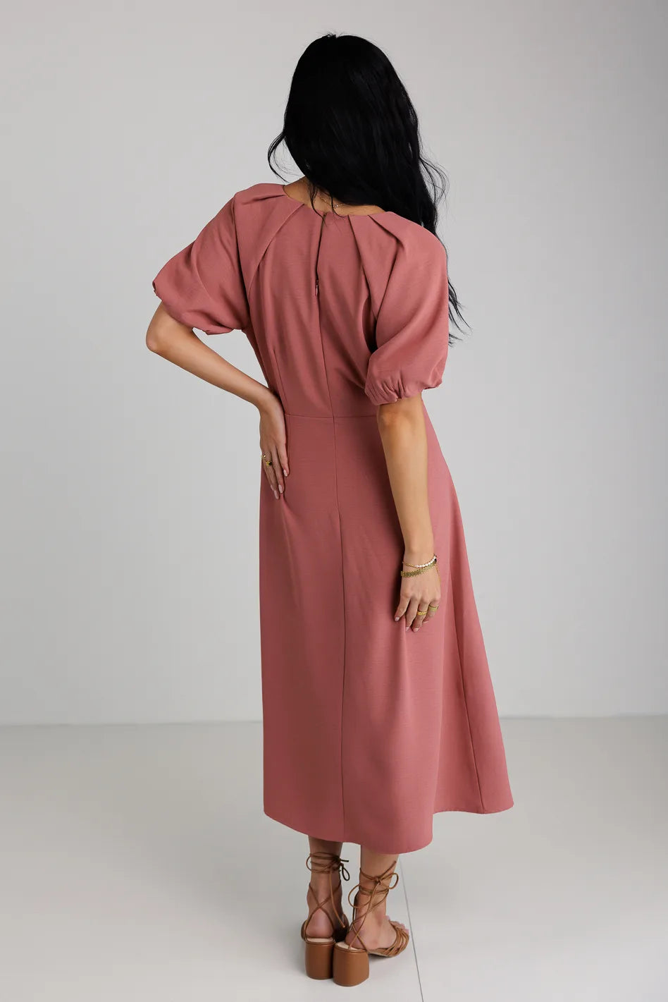 Maeve Midi Dress in Mauve - Flowy A-Line Summer Dress for Women | Perfect for Weddings, Parties & Office Wear | FINAL SALE