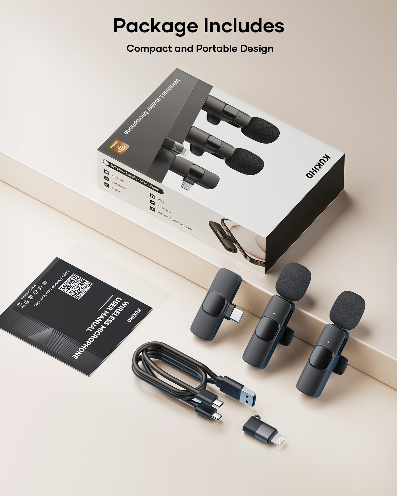 Best Wireless Lavalier Microphone for YouTube, Podcast & Streaming - Noise Cancelling Clip-on Mic for iPhone, Android, Camera - Perfect for Vlogging, Interviews & Live Performances