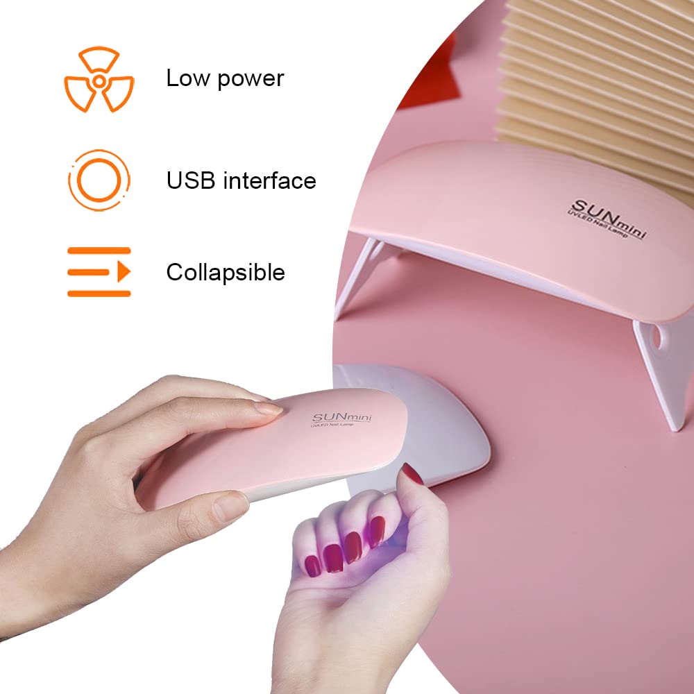 Portable Mini UV LED Nail Lamp - 6W Fast Drying Nail Gel Dryer for Manicure & Pedicure | Perfect for Home, Salon & Travel Nail Care