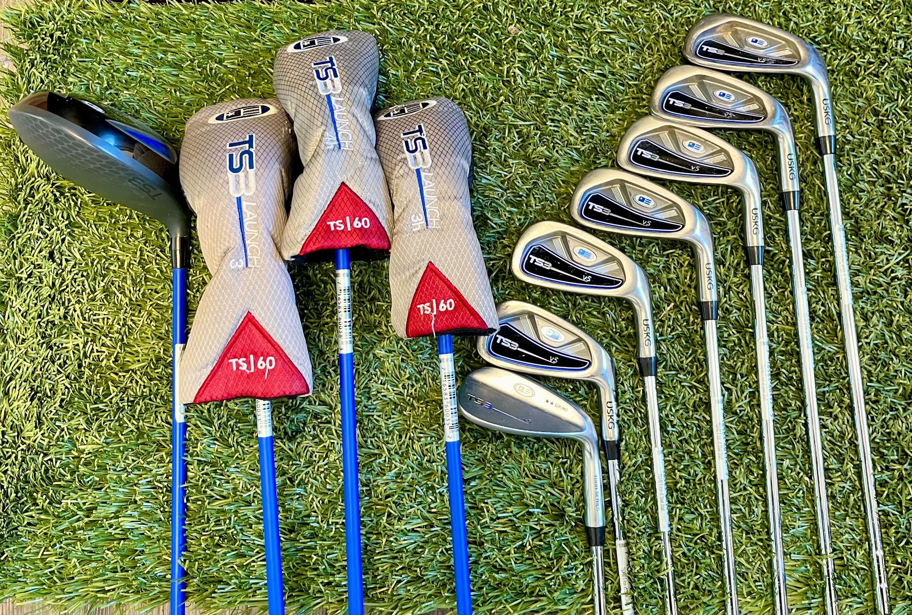 US Kids Golf TS3 v5 Junior Golf Club Set - Right Hand 60G with Matching TS3 Bag (1W, 3W, 3HY, 4H, 5SW) - Perfect for Young Golfers' Training & Tournament Play