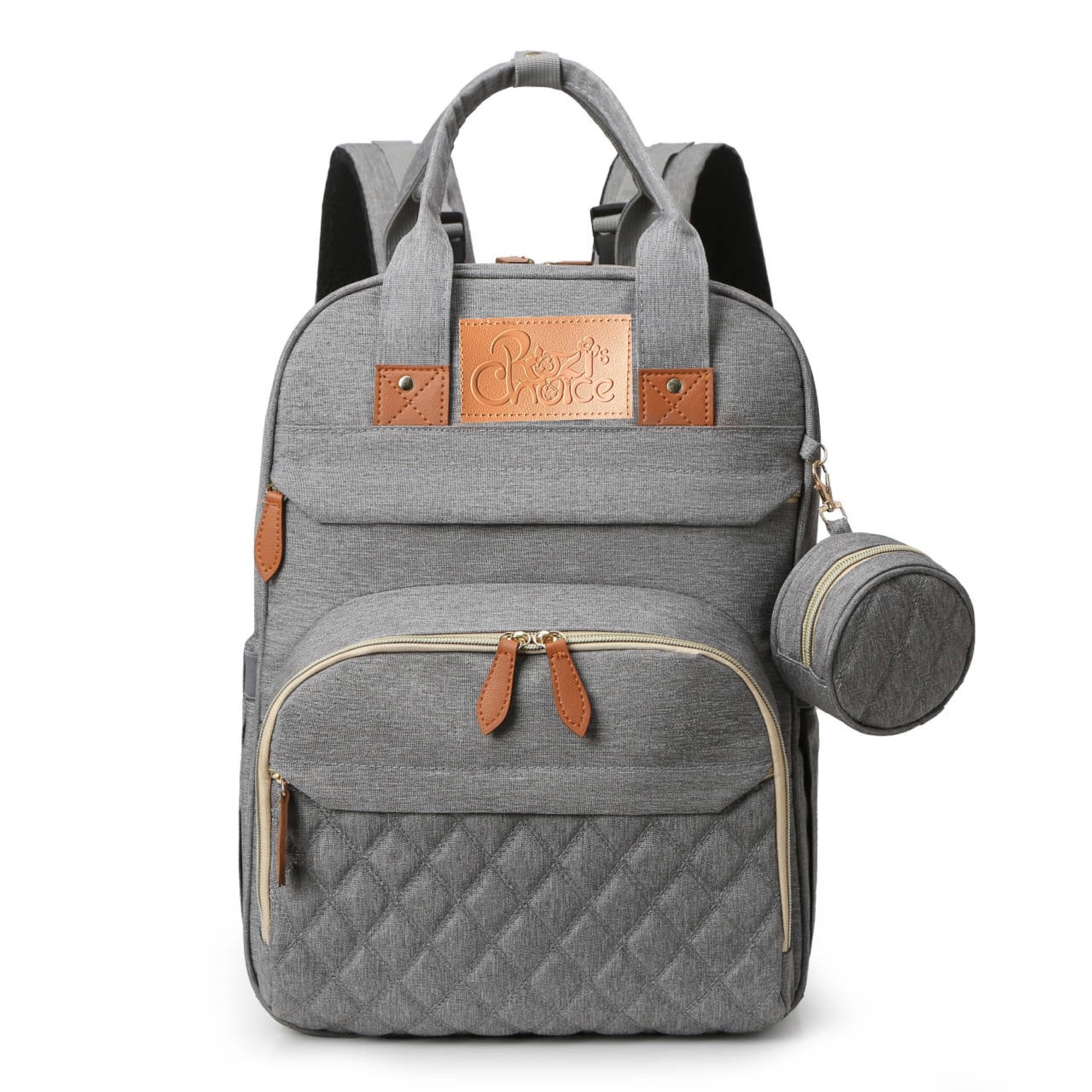 Rozi's Choice Extra Large Waterproof Diaper Bag with Changing Station - Insulated Pocket & USB Charging Port - Perfect for Baby Showers & Travel (Gray) | Ideal for Parents on the Go, Hospital Visits & Daycare Essentials