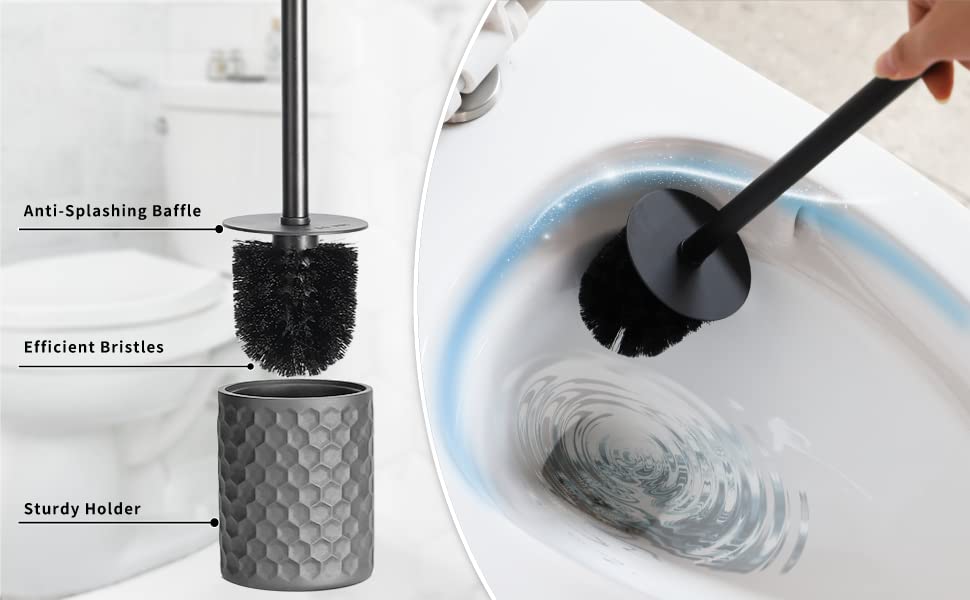 6-Piece Grey Bathroom Accessory Set - Includes Trash Can, Toothbrush Holder, Cup, Soap Dispenser, Soap Dish & Toilet Brush with Holder | Modern Light Gray Bathroom Organization for Home & Apartment