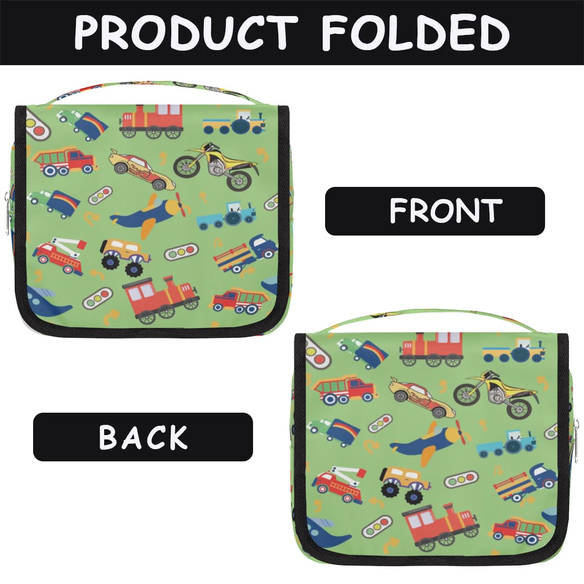 Durable Hanging Travel Toiletry Bag with Hook - Waterproof Cosmetic Organizer for Men & Boys - Perfect for Trucks, Tractors & Cars - Ideal for Toiletries, Makeup & Accessories Storage on Road Trips & Camping