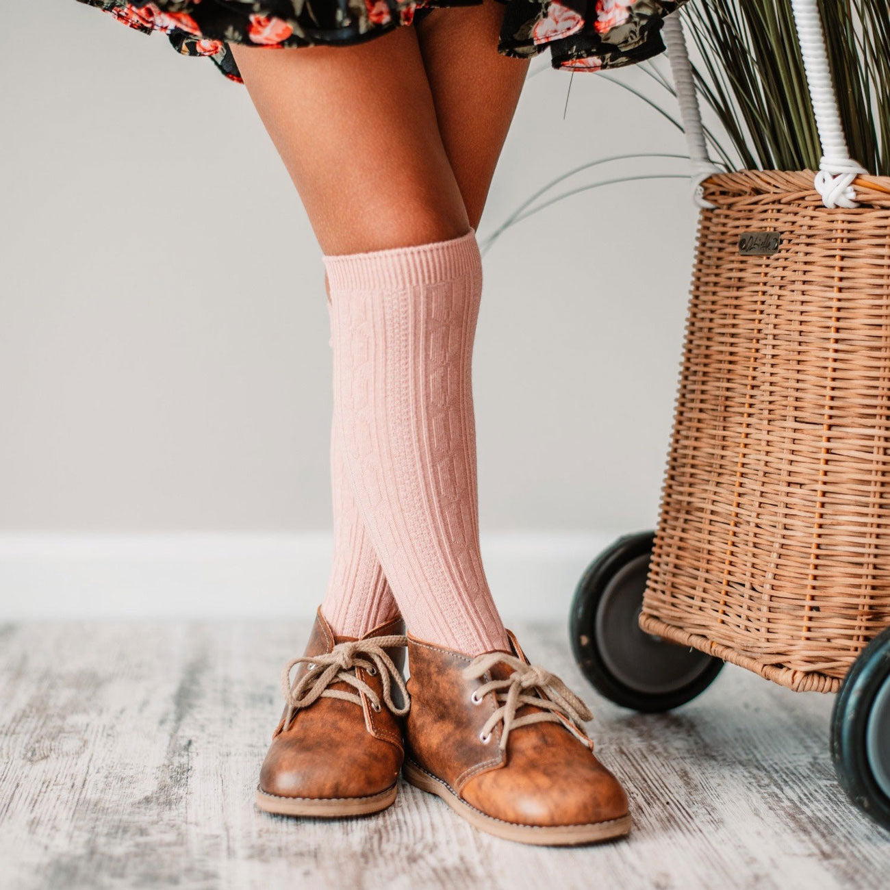 Women's Knee High Socks - Soft Blush Pink Cotton Blend - Perfect for Boots, Winter Warmth & Fashion Outfits
