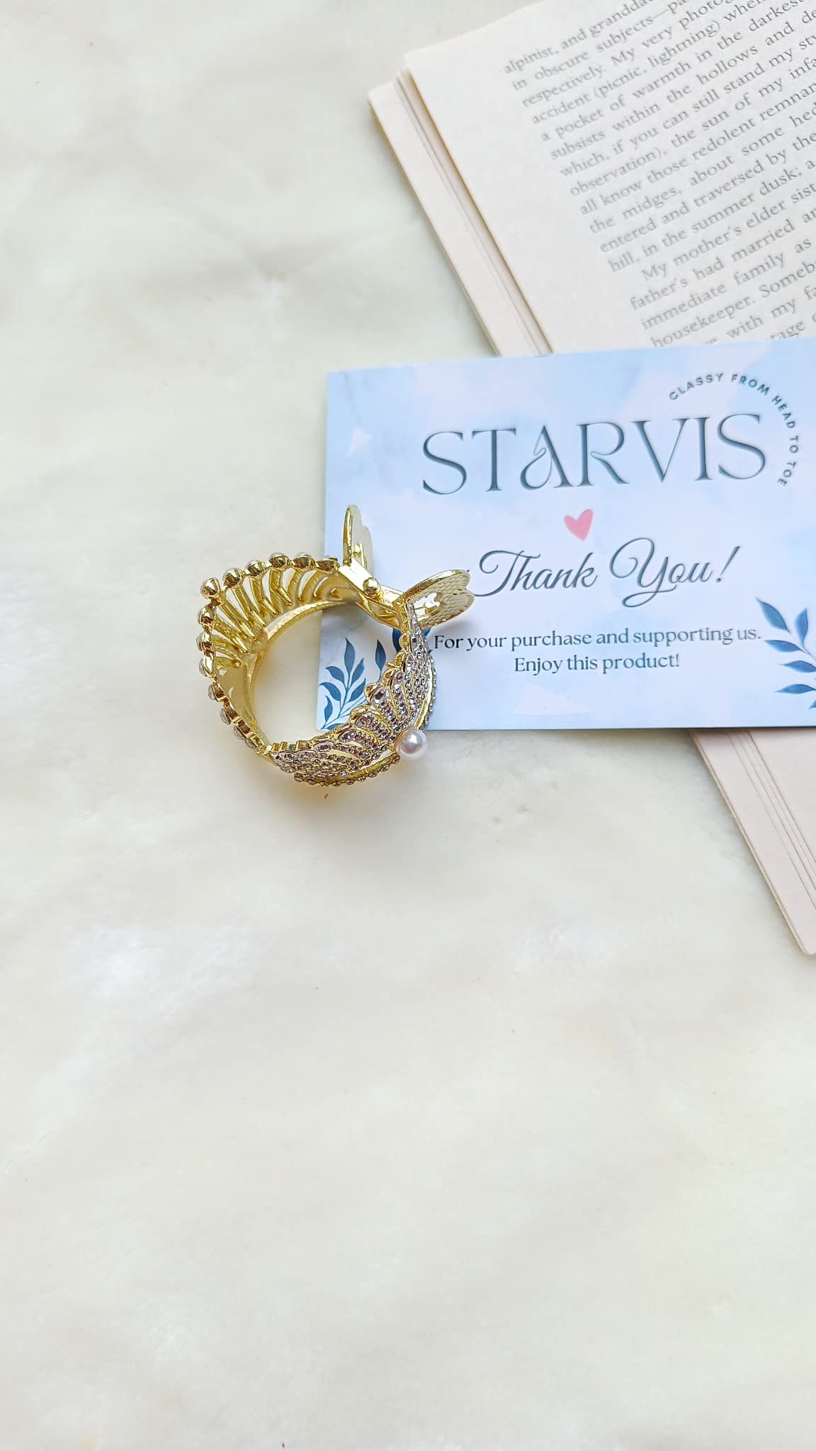 Sparkling Starvis Pearl Hair Clip with Rhinestones - Elegant Crown-Shaped Hair Accessory for Women & Girls - Perfect for Weddings, Parties, and Special Occasions
