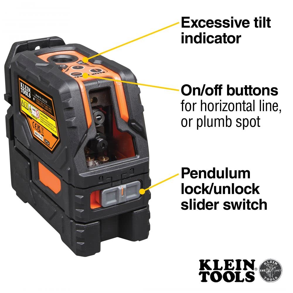 Klein Tools 93LCLS Laser Level & 935DAG Digital Angle Gauge Set - Professional Laser Leveling Tool with Digital Angle Measurement for Construction, Carpentry, and DIY Projects