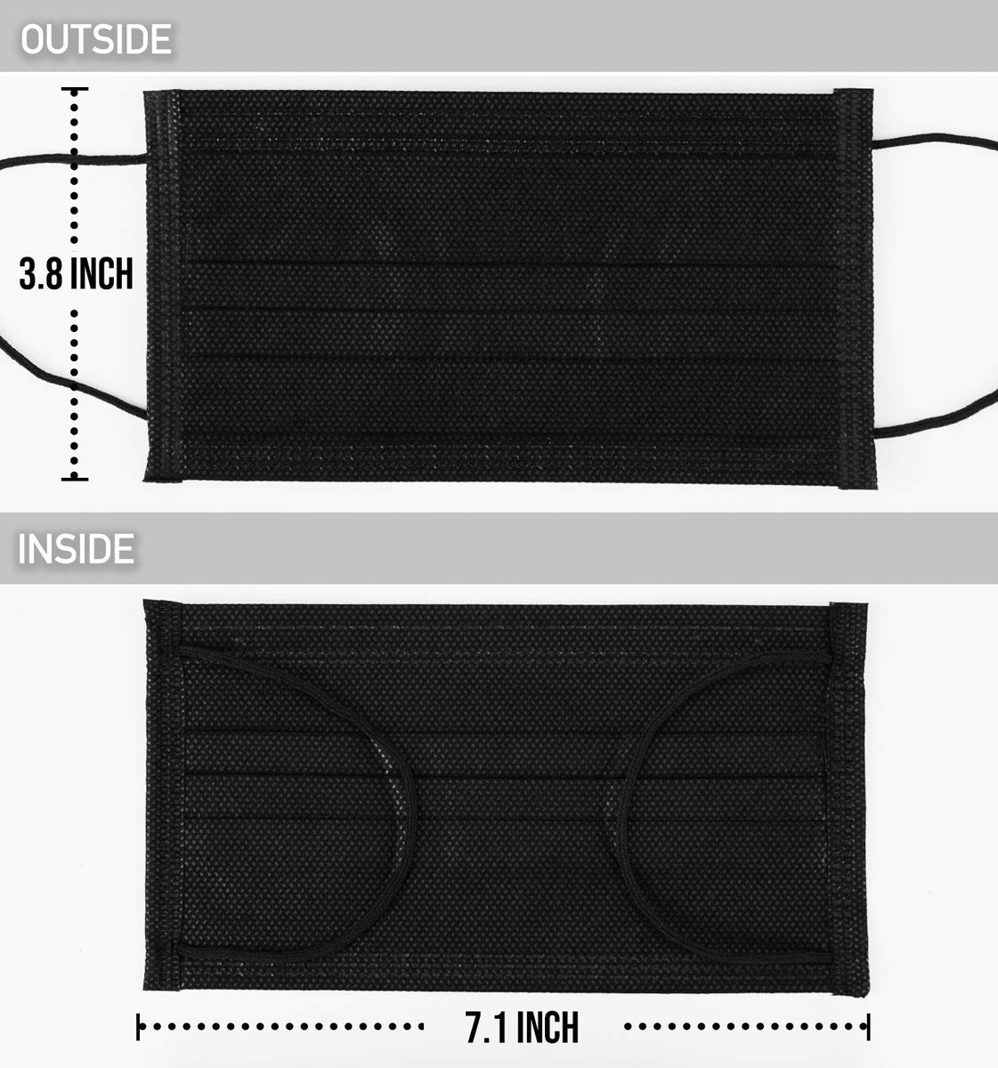 3-Ply Disposable Face Masks with Elastic Ear Loops - Breathable, Comfortable & Skin-Friendly for Daily Use, Travel, and Public Safety Protection
