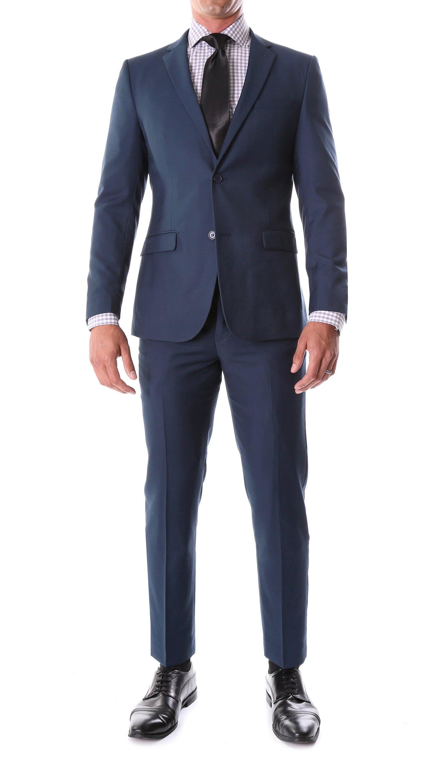 Oslo Collection Slim Fit 2-Piece Navy Suit for Men | Business Formal Attire & Wedding Outfit | Office Wear & Special Occasion Suits