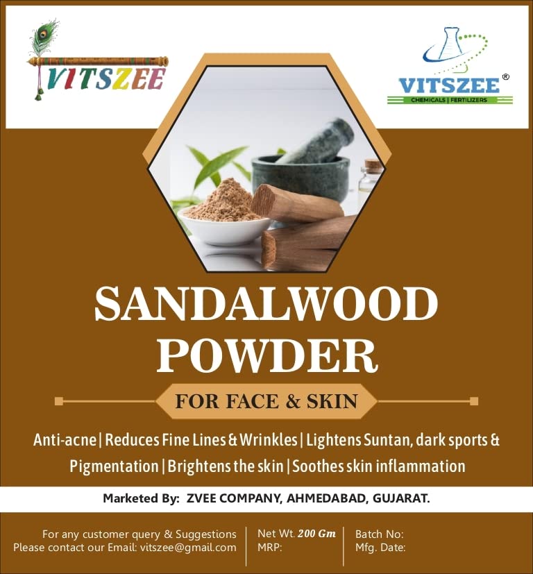Organic Sandalwood Powder (Chandan Powder) - 200g | Natural Face Mask Ingredient for Glowing Skin, Acne Treatment & Aromatherapy | DIY Skincare, Spa & Holistic Wellness