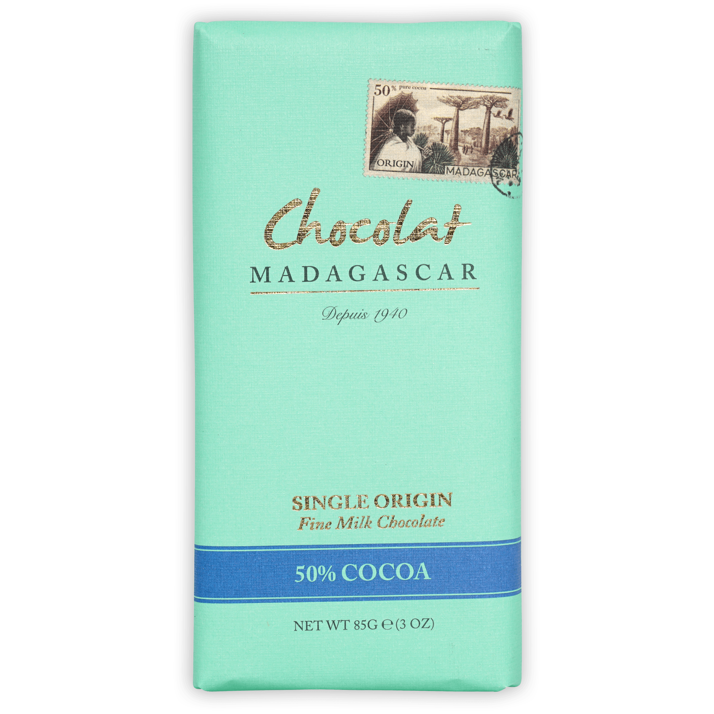 Premium Madagascar Milk Chocolate Bar 50% Cocoa - Rich & Creamy Gourmet Chocolate for Gifts, Desserts & Snacking