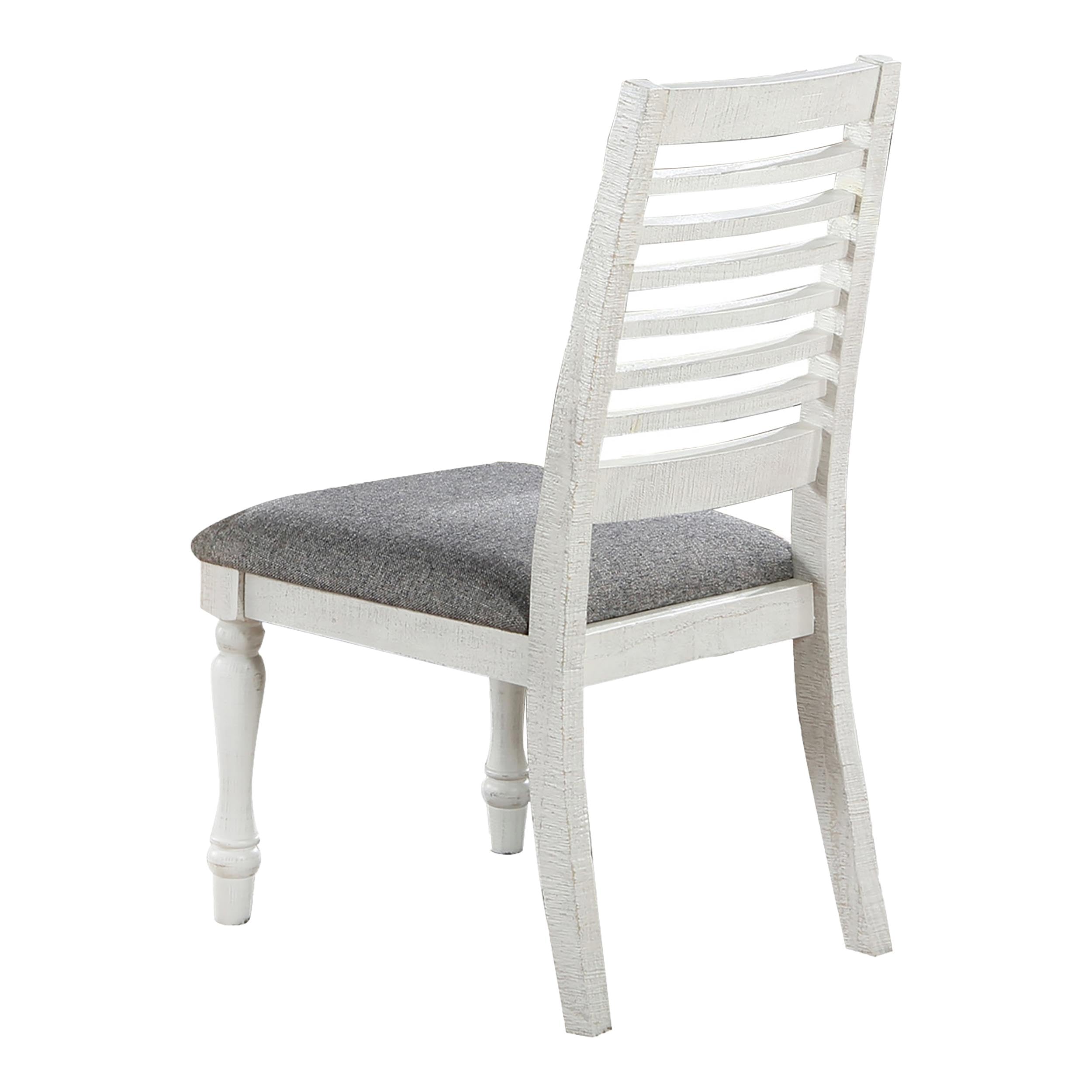 Furniture of America Treon Wood Padded Side Chairs Set of 2 - Antique White Finish, Comfortable Dining Room Chairs for Kitchen, Breakfast Nook, and Home Decor